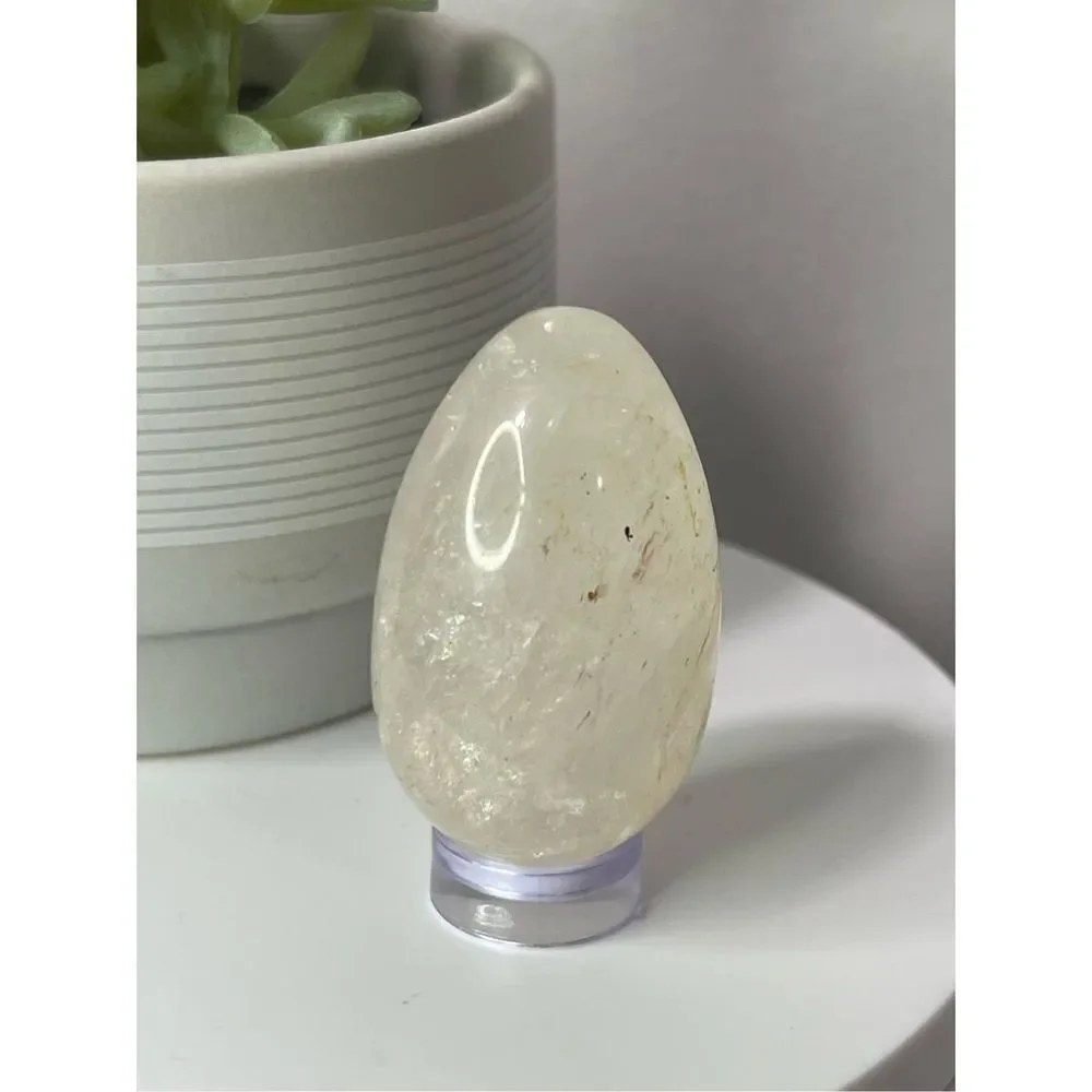 Natural Polished Clear Quartz Egg - Picture 3 of 5